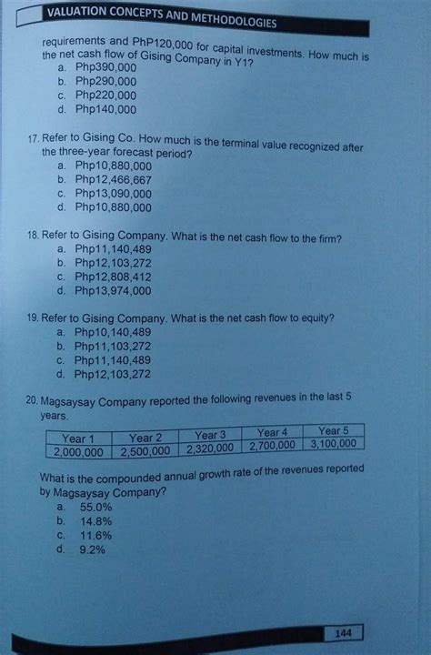 SOLVED: Calculation of Value